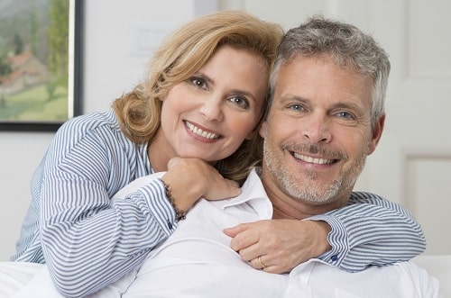 Embracing mature couple